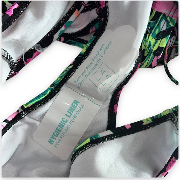 NEW LA LA Swim Floral Cheetah One Piece Swimsuit Swimwear Women’s Size Medium - Picture 7 of 9